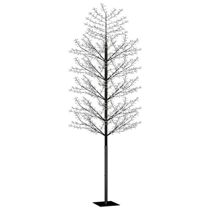Pom Crăciun, 2000 Led-Uri Lumină Albastră Flori De Cireș