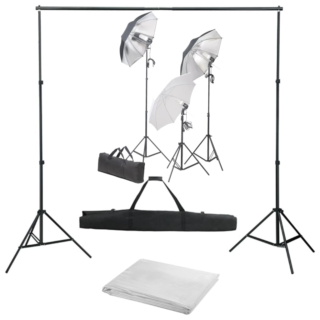 Kit Studio Foto Cu Set De Lumini Și Fundal