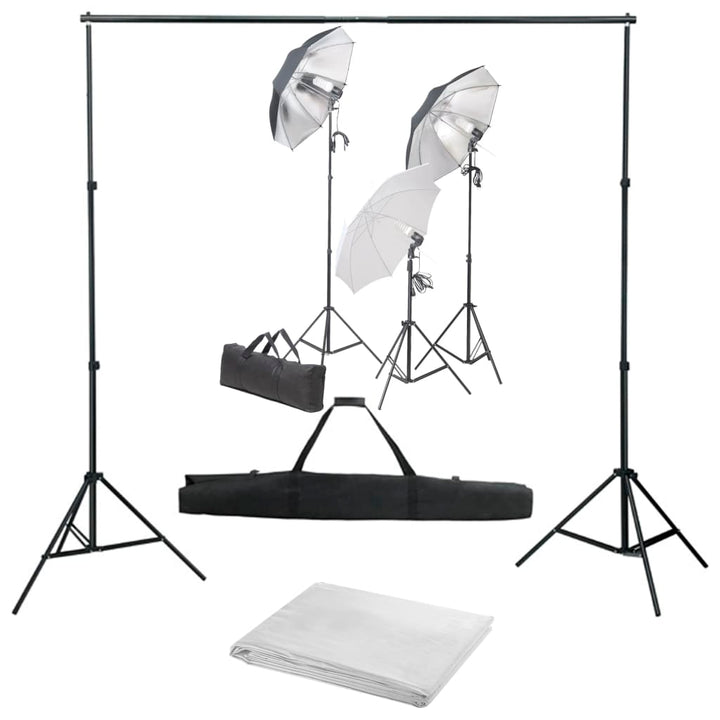 Kit Studio Foto Cu Set De Lumini Și Fundal