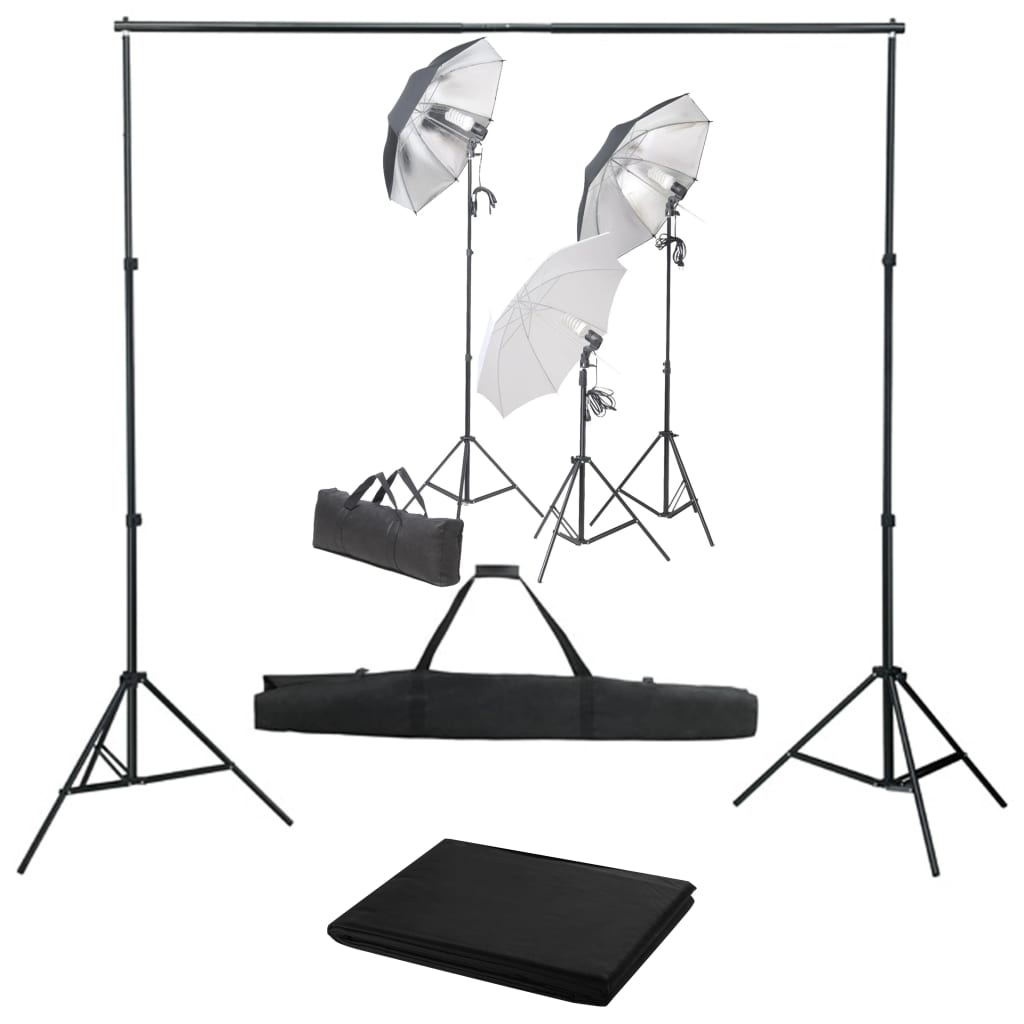 Kit Studio Foto Cu Set De Lumini Și Fundal