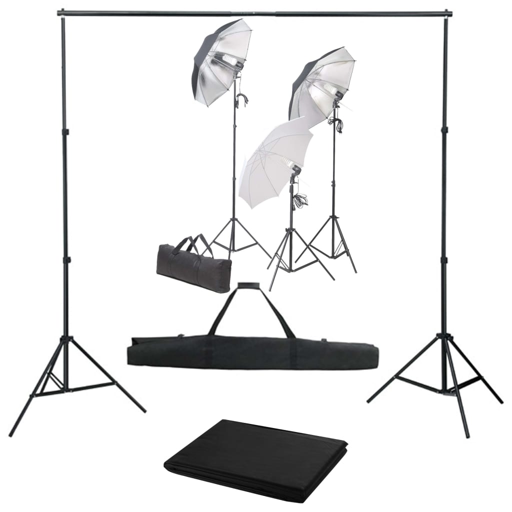 Kit Studio Foto Cu Set De Lumini Și Fundal