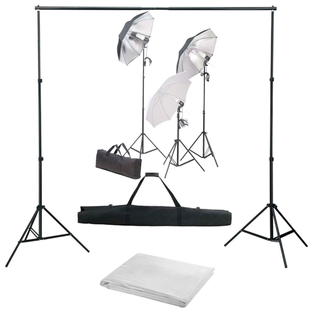 Kit Studio Foto Cu Set De Lumini Și Fundal