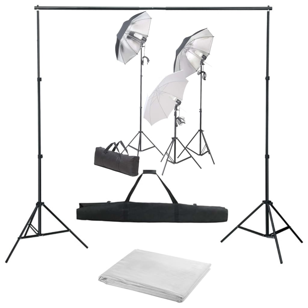 Kit Studio Foto Cu Set De Lumini Și Fundal