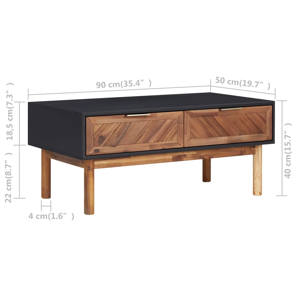 Măsuță De Cafea, 90X50X40 Cm, Lemn Masiv De Acacia Și Mdf