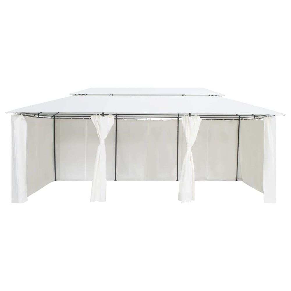 Pavilion Cu Perdele, Alb, 600 X 298 X 270 Cm, 180G/M²