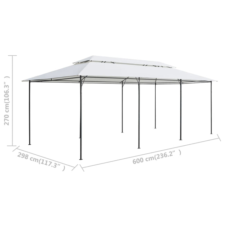 Pavilion Cu Perdele, Alb, 600 X 298 X 270 Cm, 180G/M²