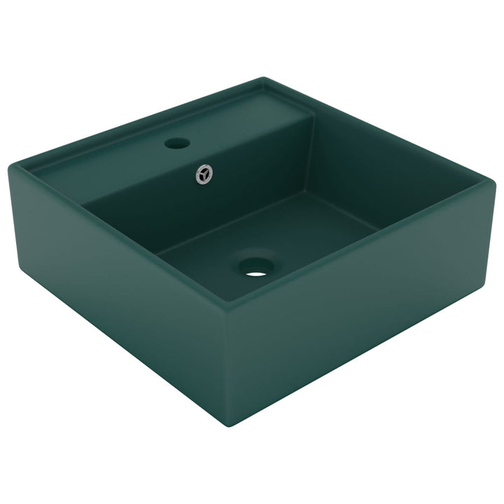 Chiuvetă Lux Preaplin Verde Mat 41X41 Cm Ceramică Pătrat