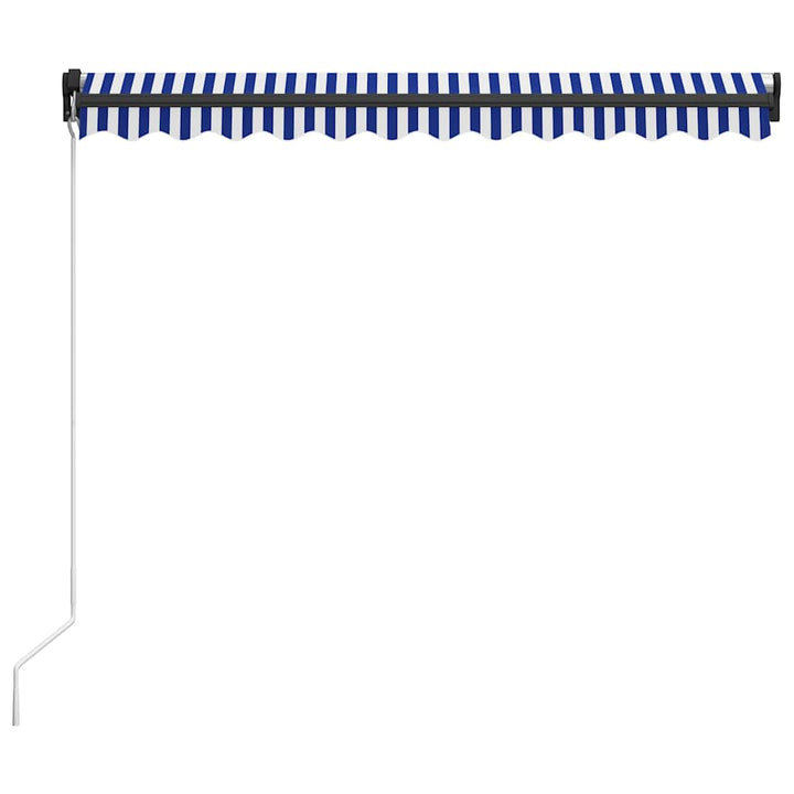 Copertină Retractabilă Manual Cu Led, Albastru/Alb, 350X250 Cm