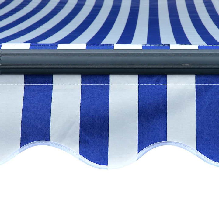 Copertină Retractabilă Manual Cu Led, Albastru/Alb, 350X250 Cm