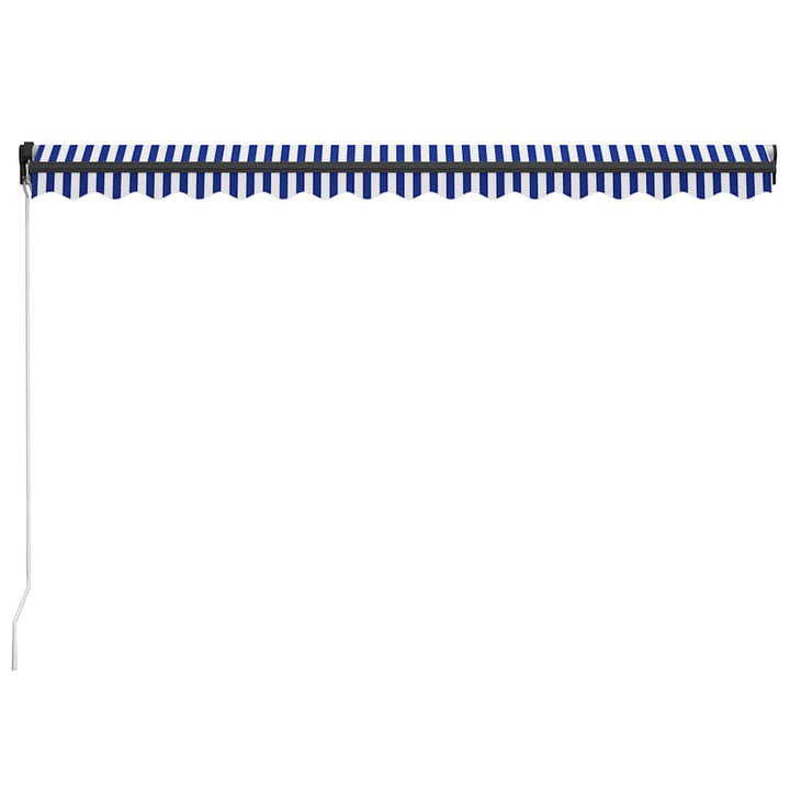 Copertină Retractabilă Manual Cu Led, Albastru/Alb, 450X300 Cm