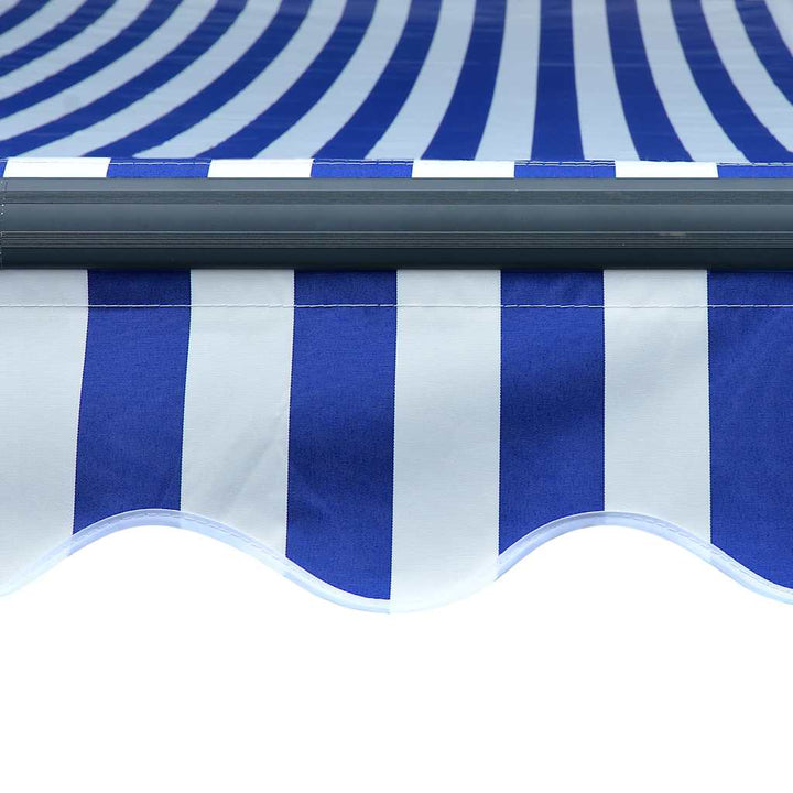Copertină Retractabilă Manual Cu Led, Albastru/Alb, 450X300 Cm