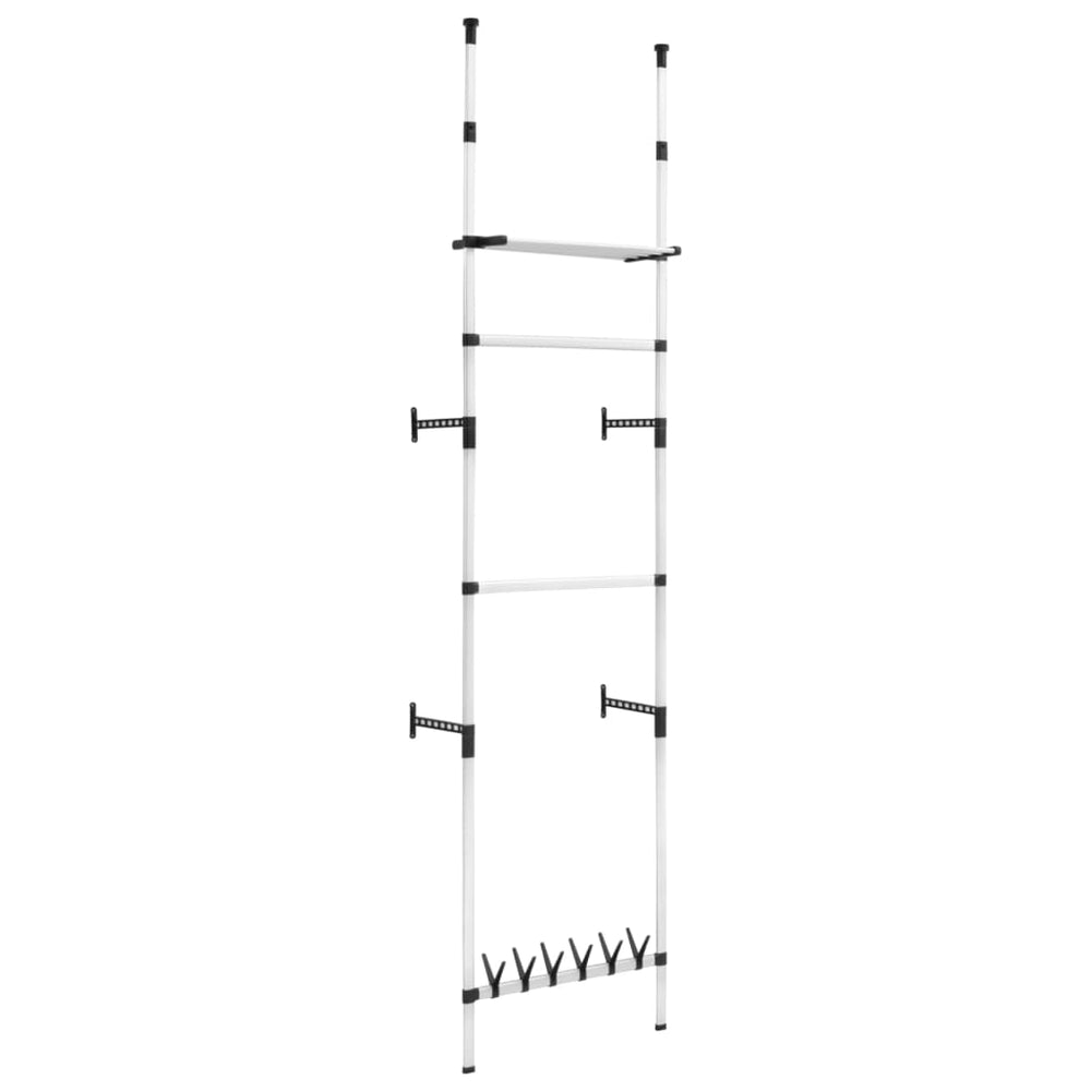 Sistem Șifonier Telescopic, Cu Bare Și Raft, Aluminiu