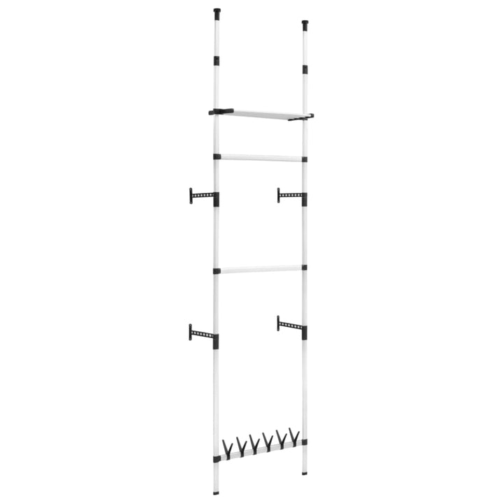 Sistem Șifonier Telescopic, Cu Bare Și Raft, Aluminiu