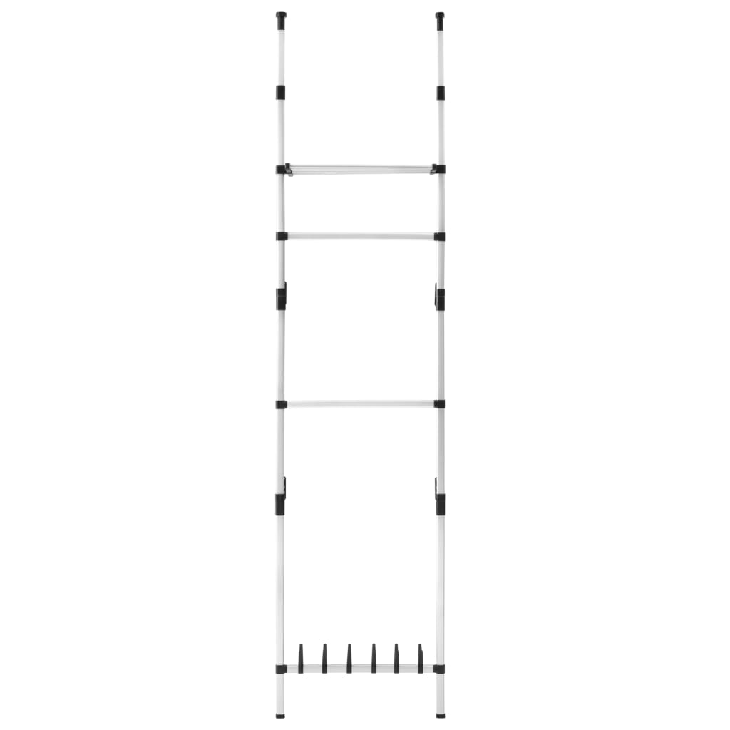 Sistem Șifonier Telescopic, Cu Bare Și Raft, Aluminiu