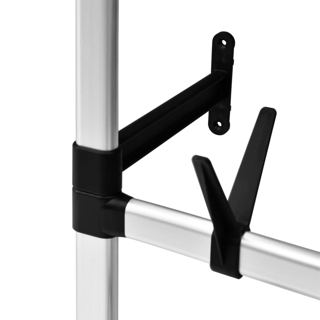 Sistem Șifonier Telescopic, Cu Bare Și Raft, Aluminiu