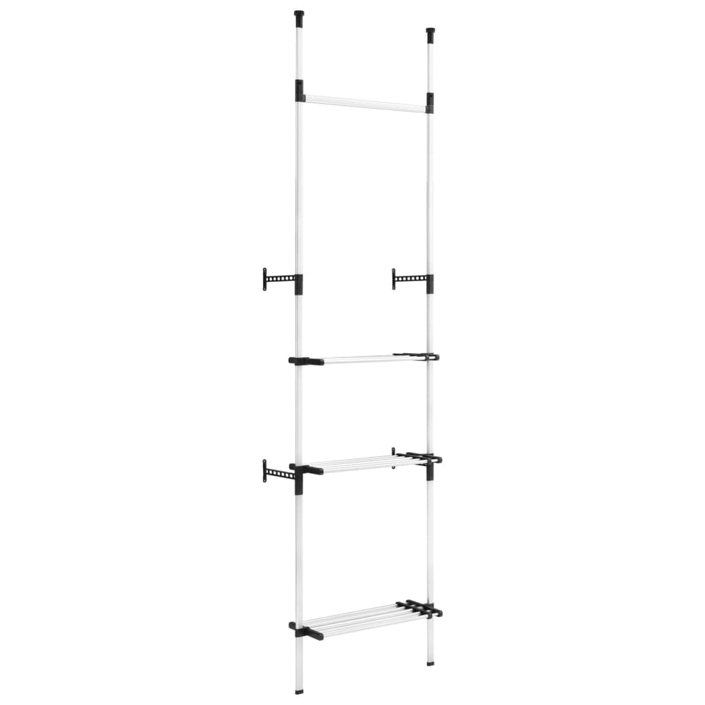 Sistem Șifonier Telescopic, Cu Bare Și Raft, Aluminiu
