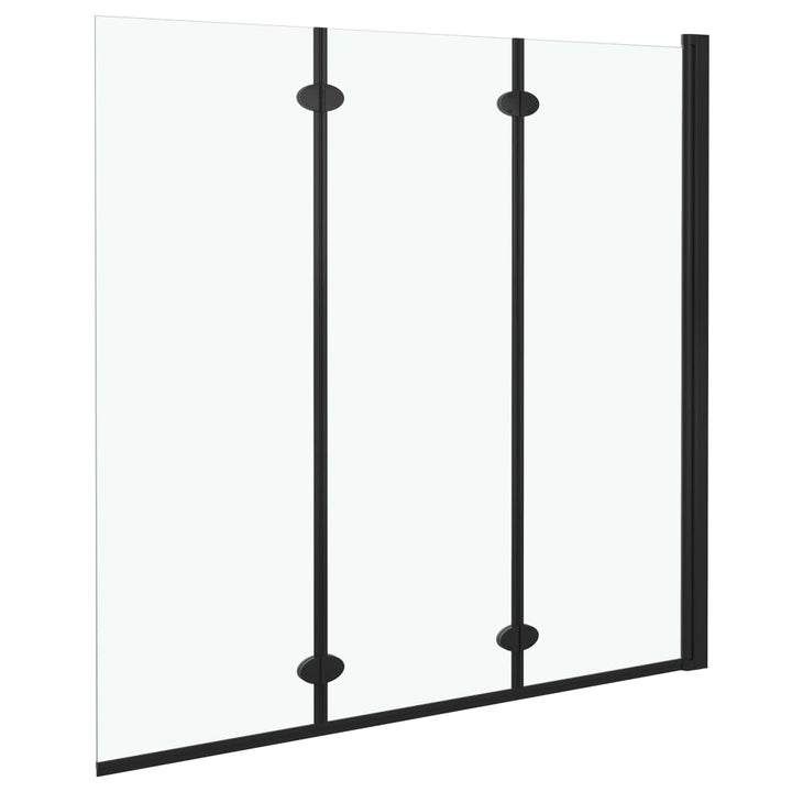 Cabină De Duș Pliabilă, 3 Panouri, Negru, 130 X 138 Cm, Esg