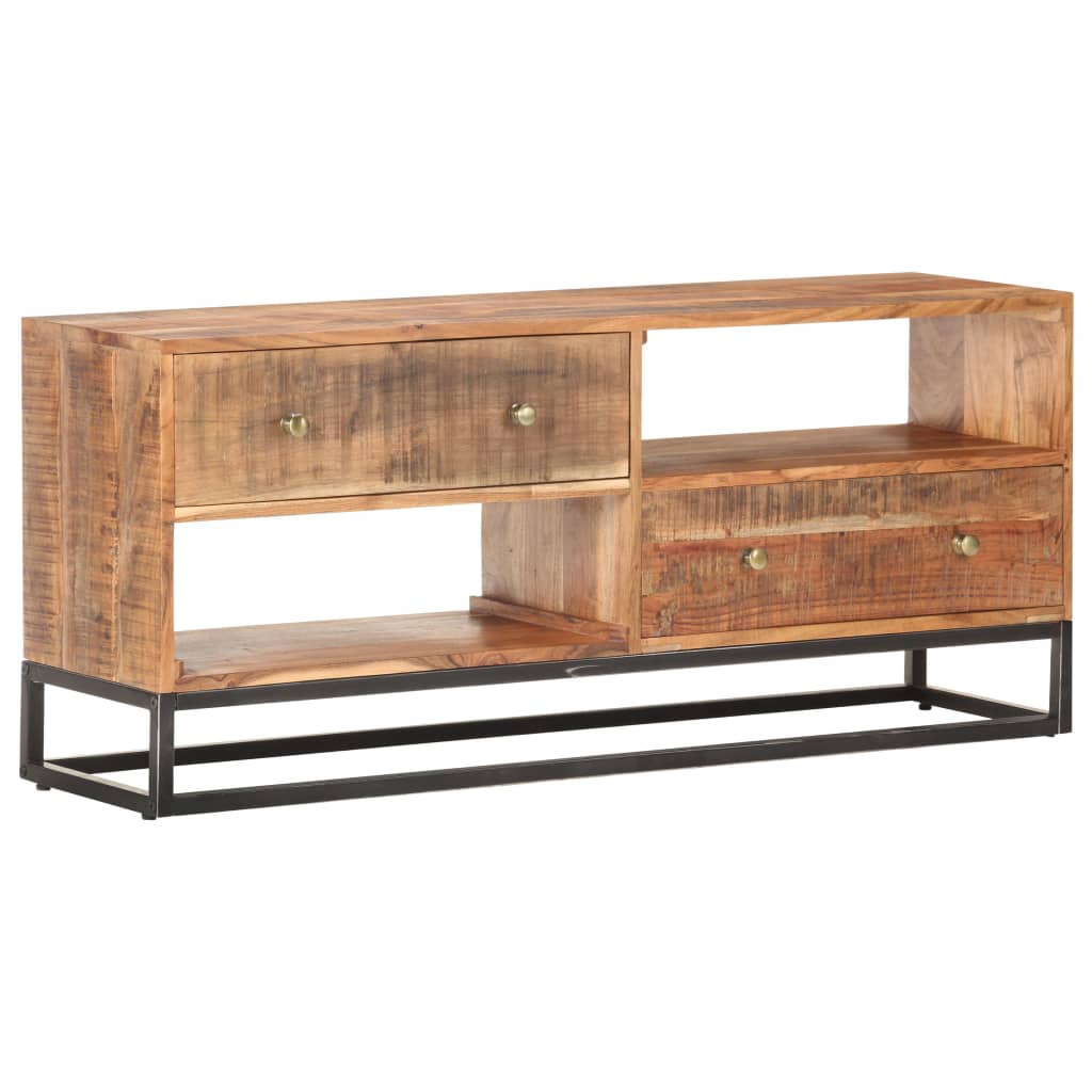 Comodă Tv, 120X30X50 Cm, Lemn De Acacia Nefinisat