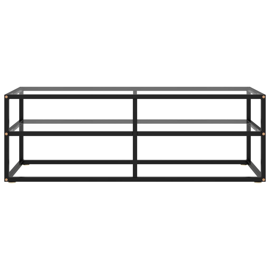 Comodă Tv, Cu Sticlă Securizată, Negru, 120 X 40 X 40 Cm