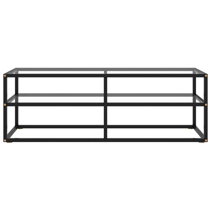 Comodă Tv, Cu Sticlă Securizată, Negru, 120 X 40 X 40 Cm