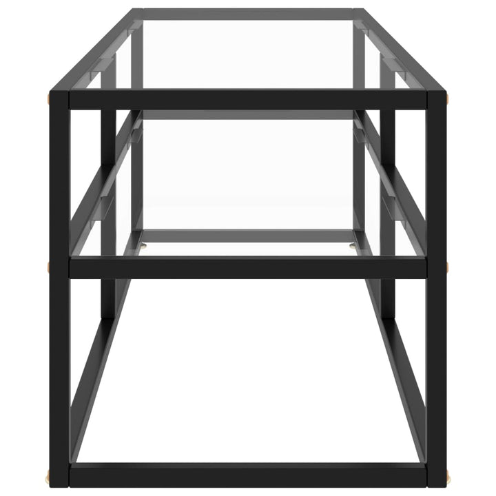 Comodă Tv, Cu Sticlă Securizată, Negru, 120 X 40 X 40 Cm