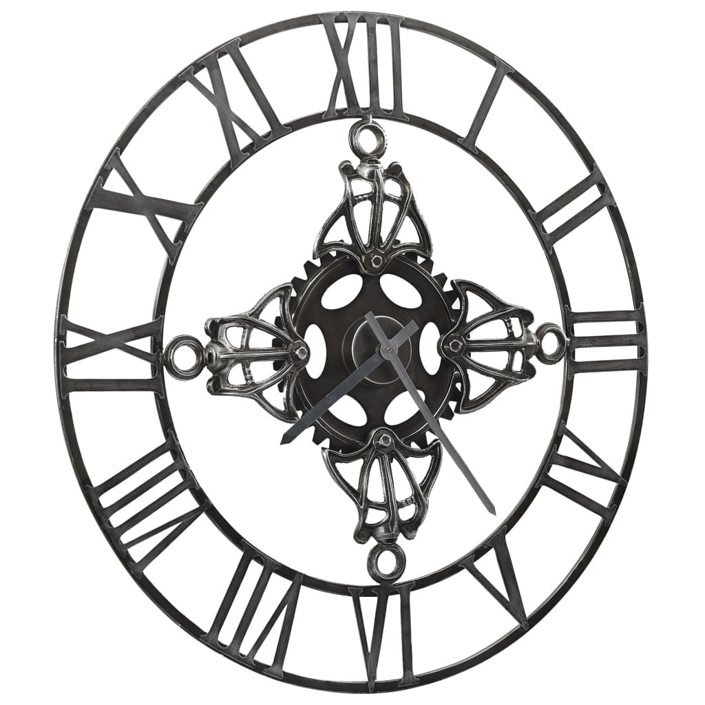 Ceas De Perete, Argintiu, 78 Cm, Metal