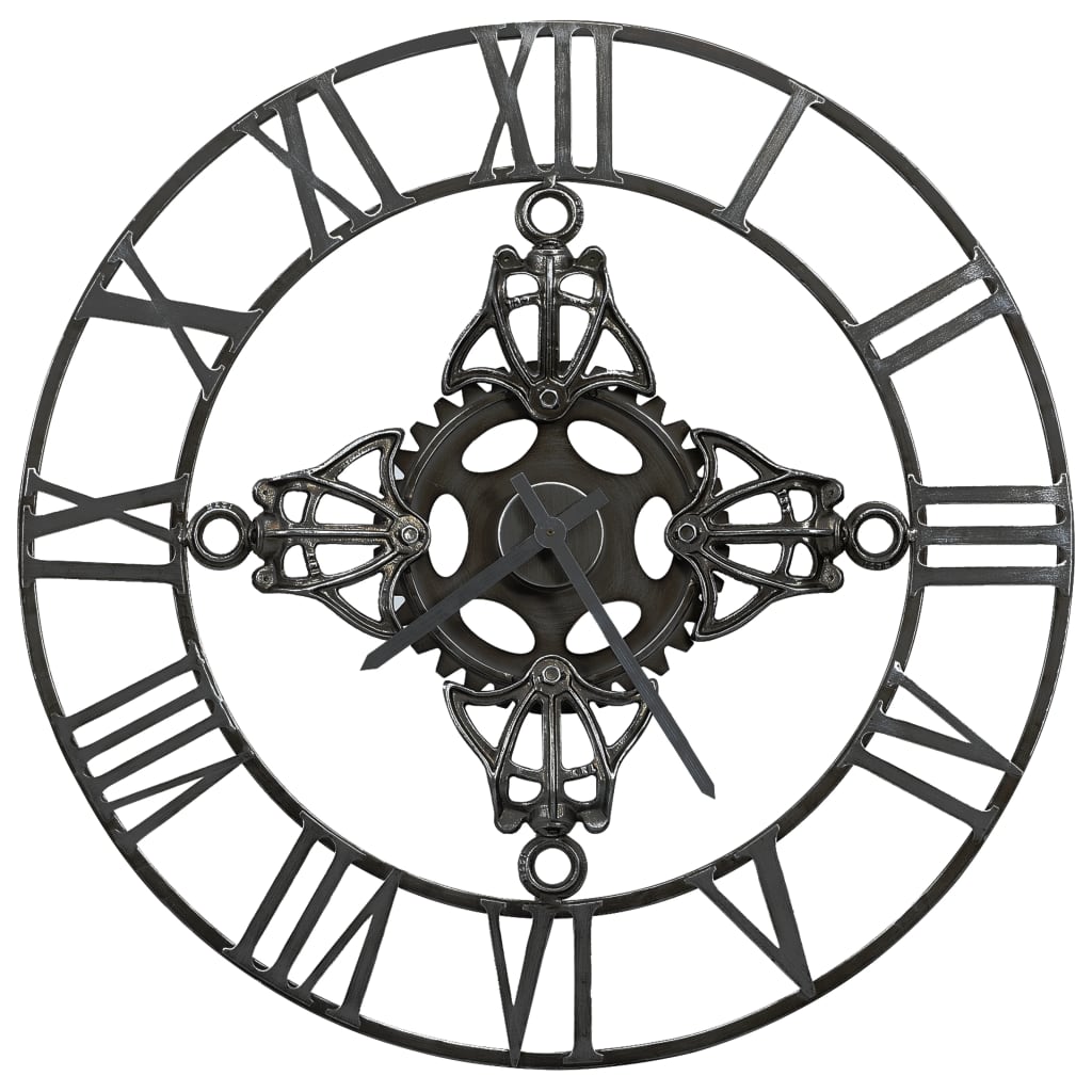 Ceas De Perete, Argintiu, 78 Cm, Metal