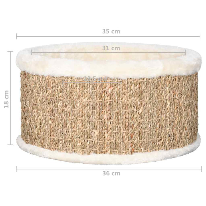 Coș Rotund Pentru Pisici, 36 Cm, Iarbă De Mare