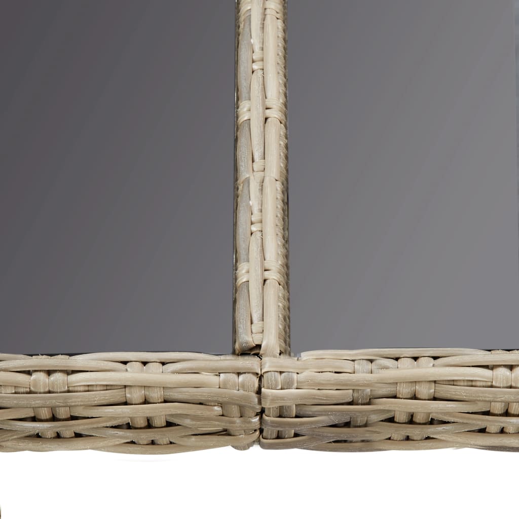 Masă De Grădină, Maro, 200 X 100 X 74 Cm, Sticlă Și Poliratan