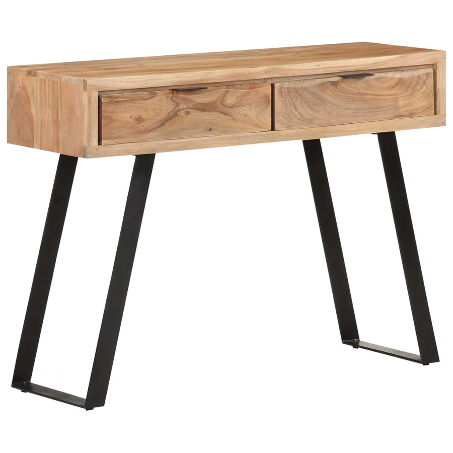 Masă Consolă, 100X35X76 Cm, Lemn Masiv Acacia, Margini Vii