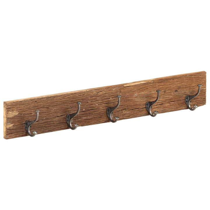 Cuier De Hol Cu 5 Cârlige, 100X2,5X15 Cm, Lemn Masiv Reciclat