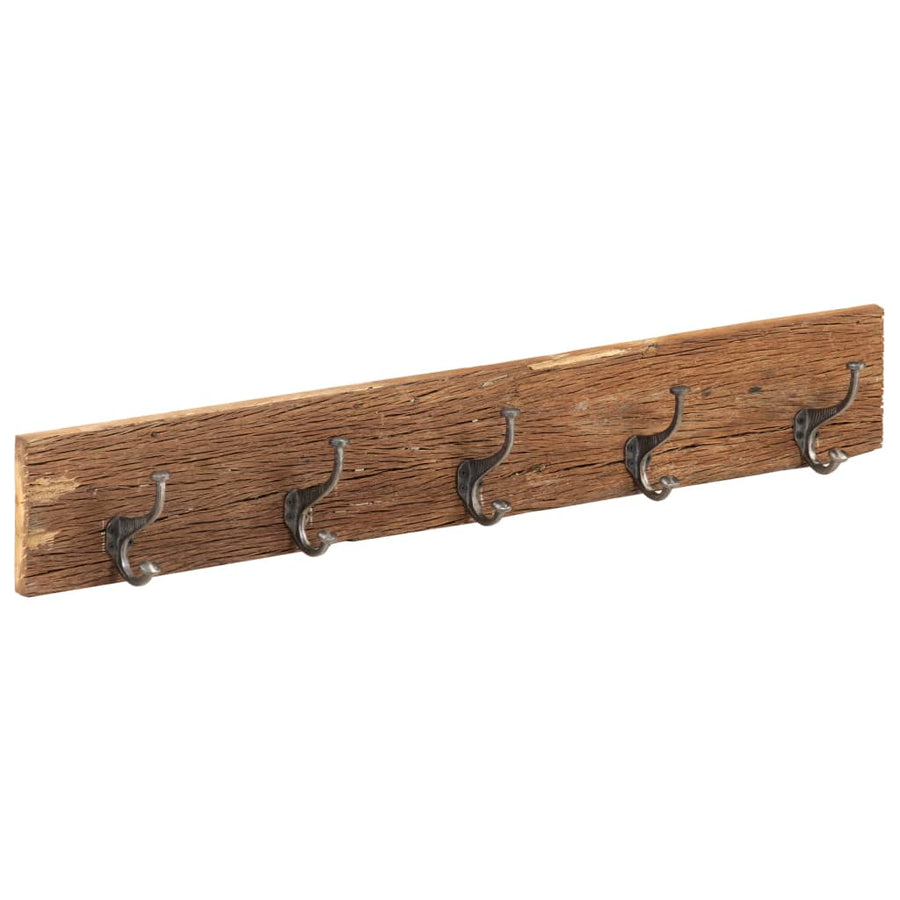 Cuier De Hol Cu 5 Cârlige, 100X2,5X15 Cm, Lemn Masiv Reciclat