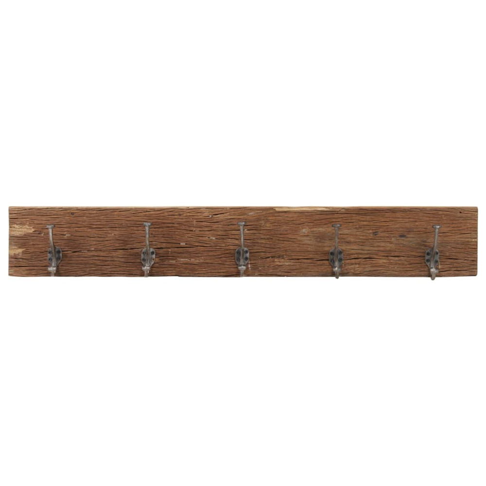 Cuier De Hol Cu 5 Cârlige, 100X2,5X15 Cm, Lemn Masiv Reciclat