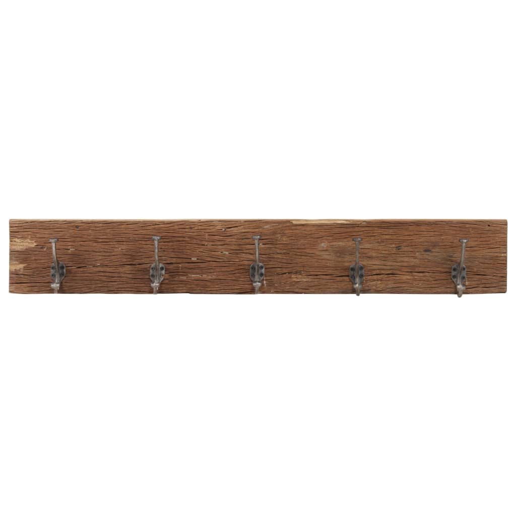 Cuier De Hol Cu 5 Cârlige, 100X2,5X15 Cm, Lemn Masiv Reciclat