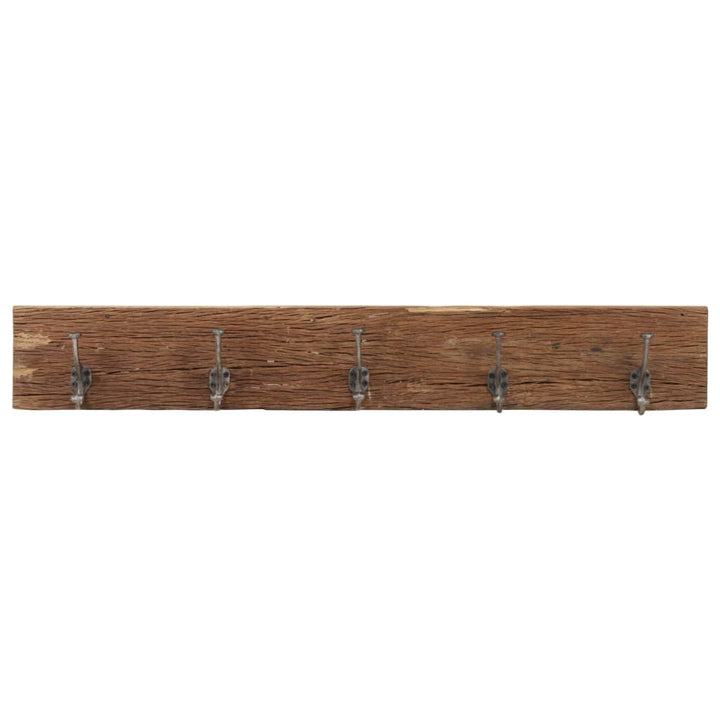 Cuier De Hol Cu 5 Cârlige, 100X2,5X15 Cm, Lemn Masiv Reciclat