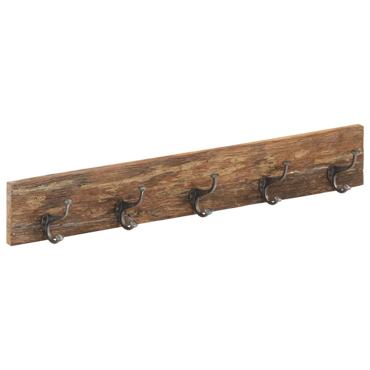 Cuier De Hol Cu 5 Cârlige, 100X2,5X15 Cm, Lemn Masiv Reciclat