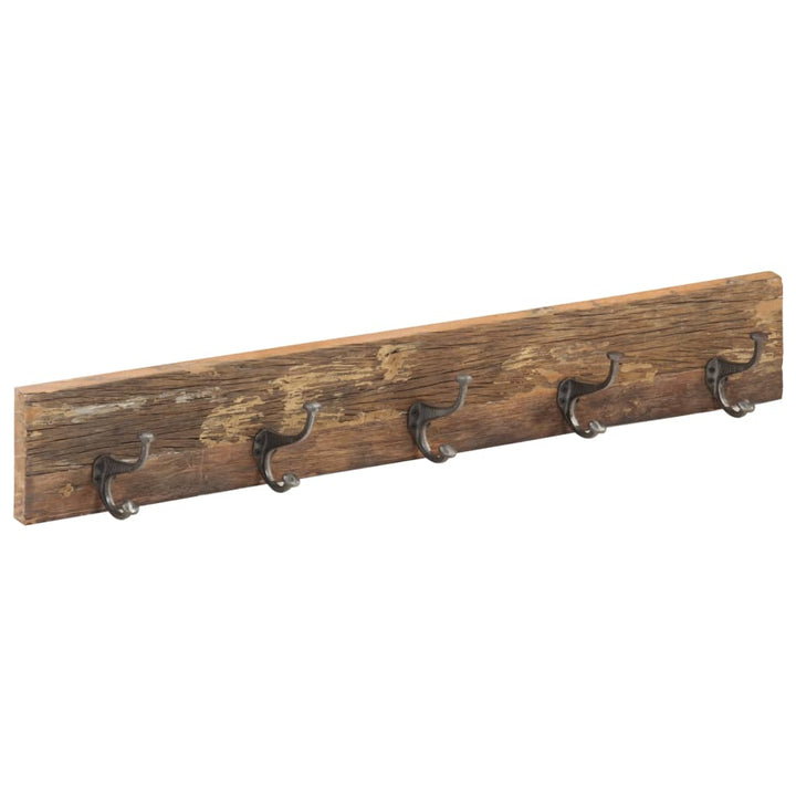 Cuier De Hol Cu 5 Cârlige, 100X2,5X15 Cm, Lemn Masiv Reciclat