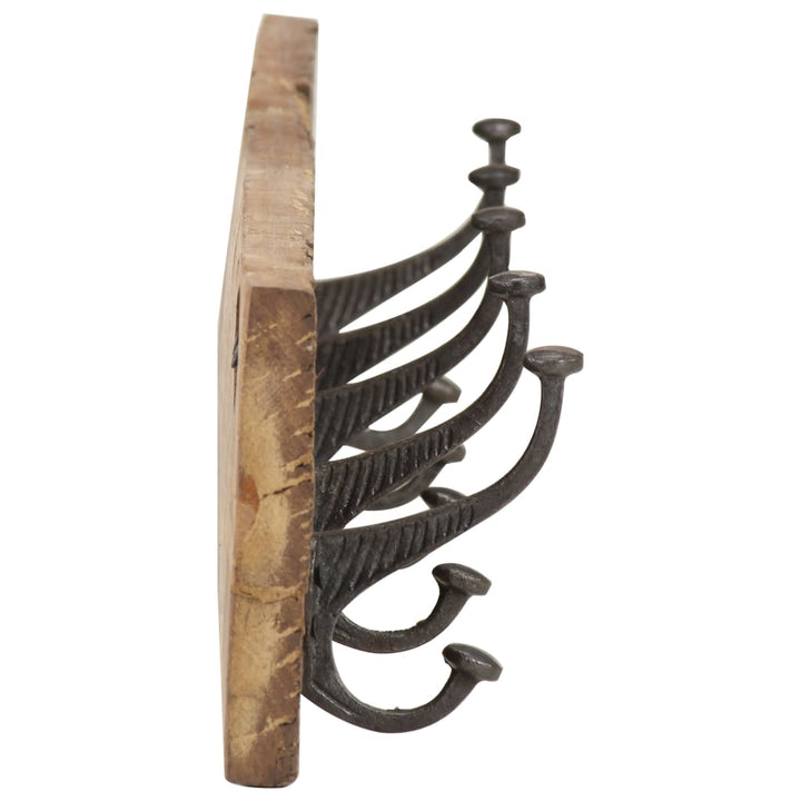 Cuier De Hol Cu 5 Cârlige, 100X2,5X15 Cm, Lemn Masiv Reciclat
