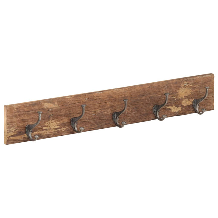 Cuier De Hol Cu 5 Cârlige, 100X2,5X15 Cm, Lemn Masiv Reciclat