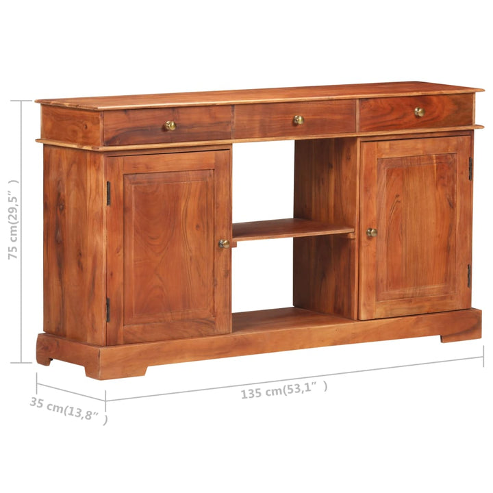 Servantă, 135 X 35 X 75 Cm, Lemn Masiv De Acacia