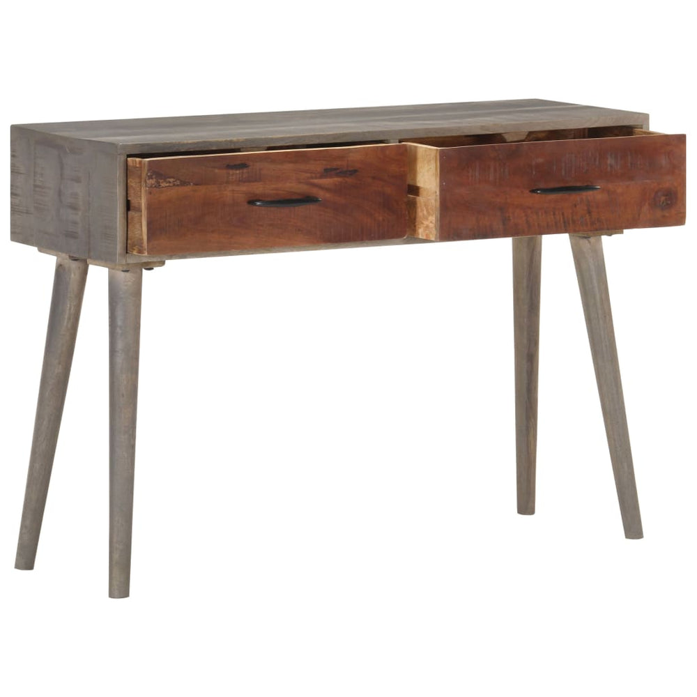 Masă Consolă, Gri, 110X35X75 Cm, Lemn Masiv De Mango Nefinisat