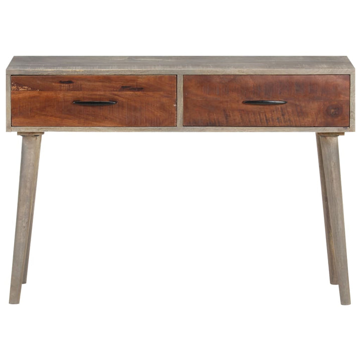 Masă Consolă, Gri, 110X35X75 Cm, Lemn Masiv De Mango Nefinisat