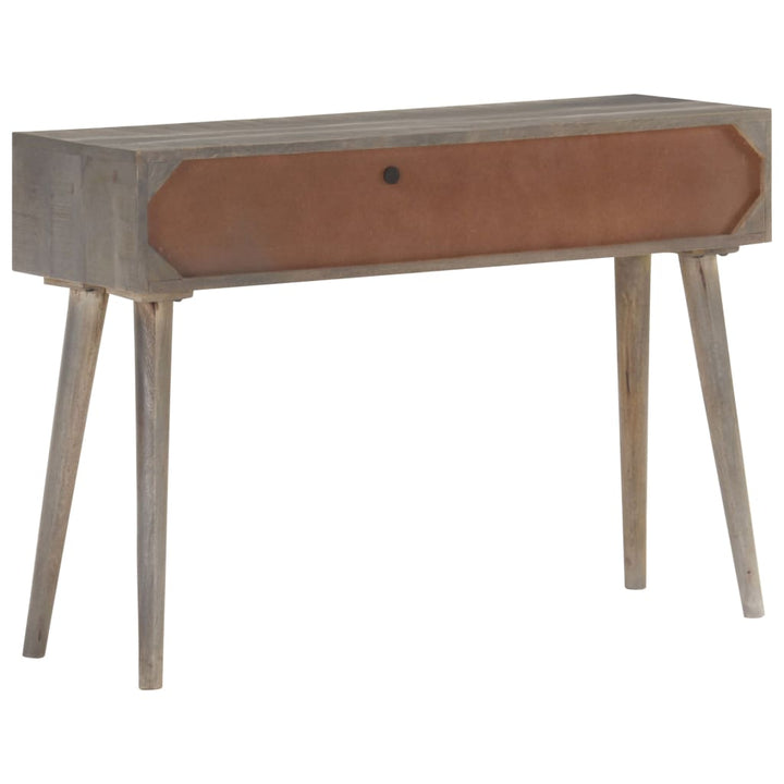 Masă Consolă, Gri, 110X35X75 Cm, Lemn Masiv De Mango Nefinisat