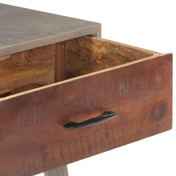 Masă Consolă, Gri, 110X35X75 Cm, Lemn Masiv De Mango Nefinisat