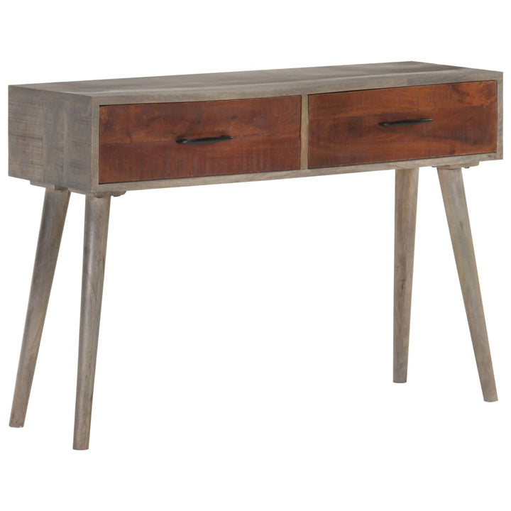 Masă Consolă, Gri, 110X35X75 Cm, Lemn Masiv De Mango Nefinisat