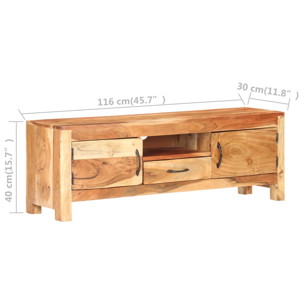 Comodă Tv, 116X30X40 Cm, Lemn Masiv De Acacia