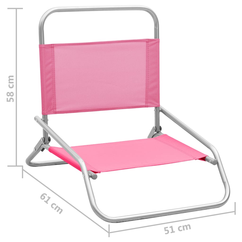 Scaune De Plajă Pliante, 2 Buc., , Material Textil