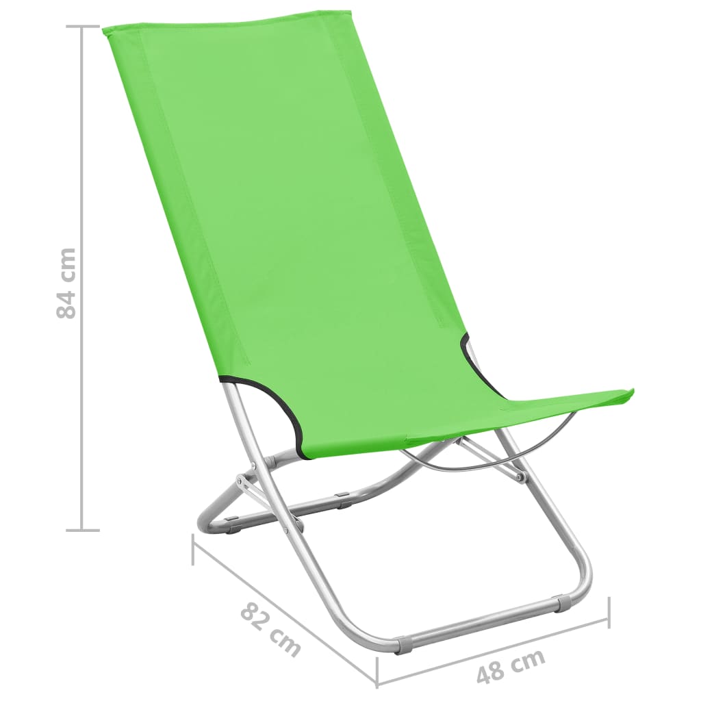 Scaune De Plajă Pliante, 2 Buc., , Material Textil