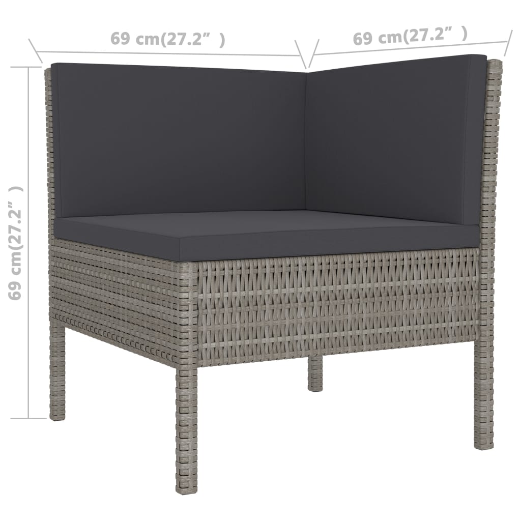Set Mobilier De Grădină Cu Perne, 3 Piese, , Poliratan