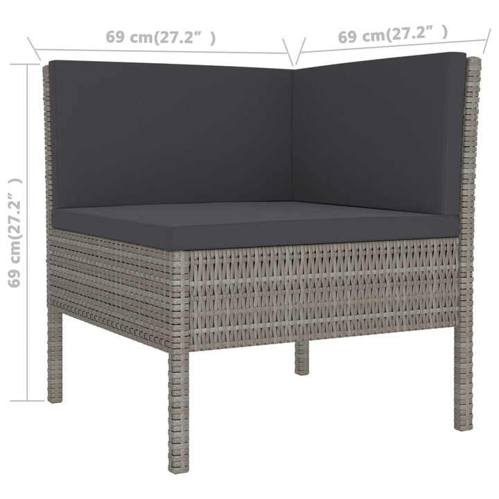 Set Mobilier De Grădină Cu Perne, 3 Piese, , Poliratan